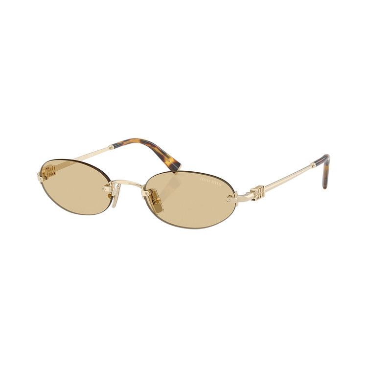 Miu Miu Oval Sunglasses 'Gold Yellow'