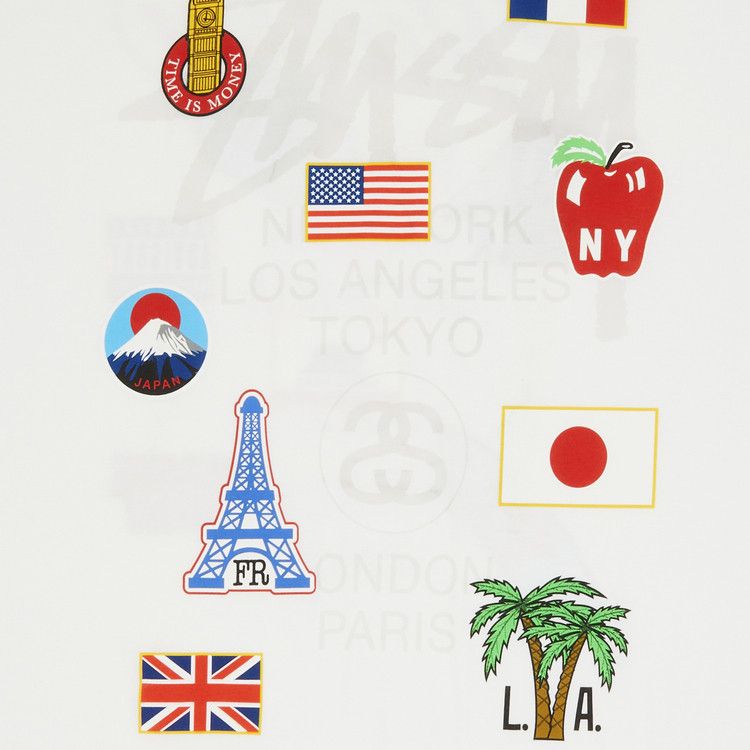 Stussy World Tour Flags Tee 'White'