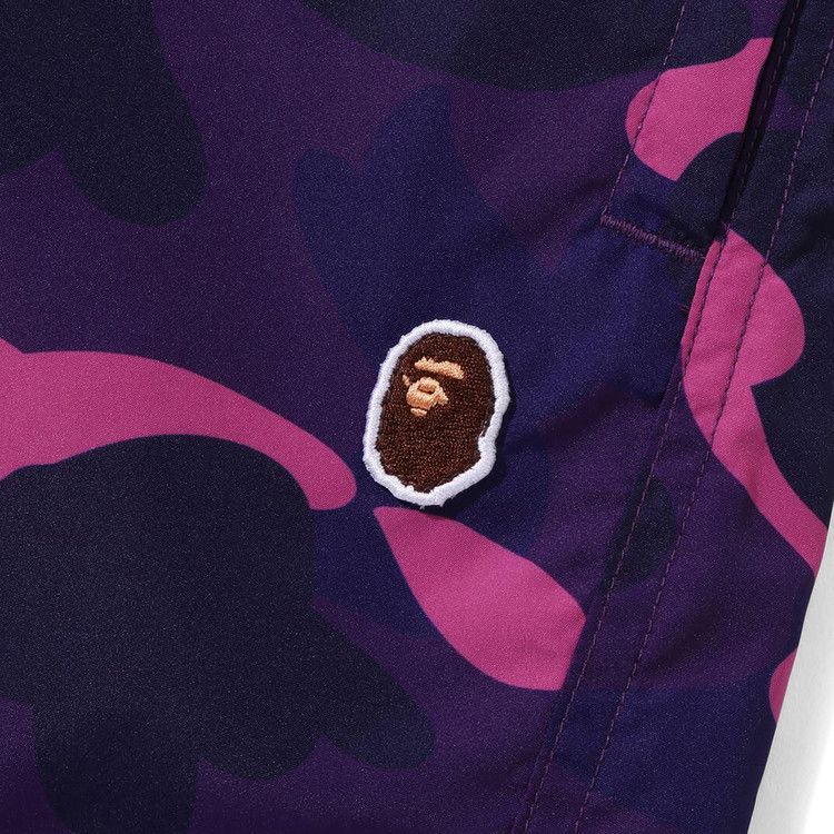 BAPE Color Camo Ape Head One Point Beach Shorts 'Purple'