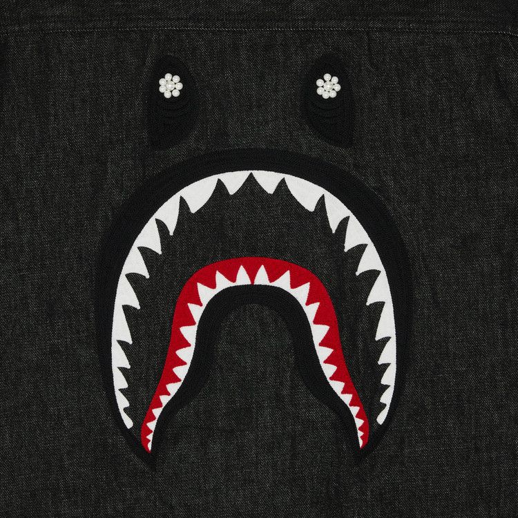GOAT Exclusive BAPE Pearl Shark Denim Jacket Type-02 'Black'