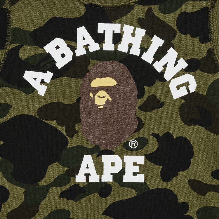 BAPE 1St Camo College Crewneck Sweatshirt 'Green'