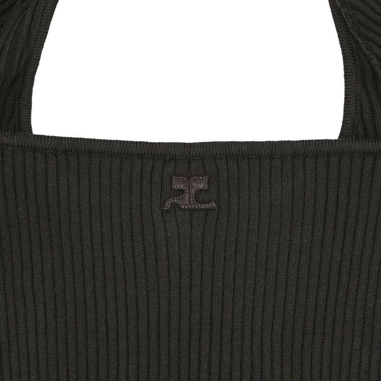 Courrèges Hyperbole Rib Knit Mini Dress 'Mud Brown'
