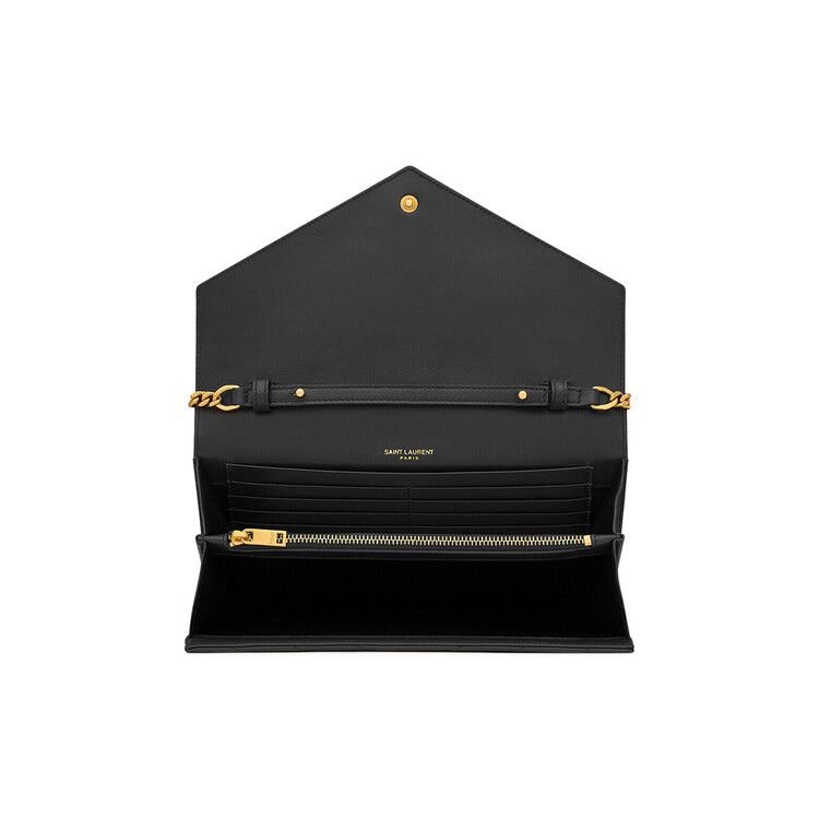 Saint Laurent Cassandre Chain Wallet 'Noir'