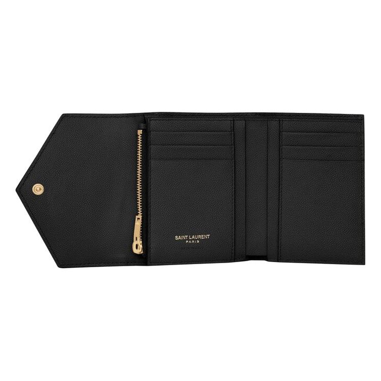 Saint Laurent Monogram Compact Tri Fold Wallet 'Noir'