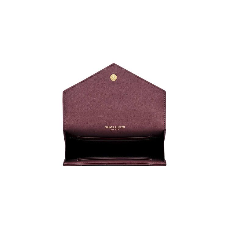 Saint Laurent Cassandre Wallet In Lambskin 'Hot Wine'