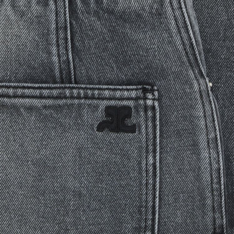 Courrèges Heritage Denim Long Skirt 'Stonewashed Grey'