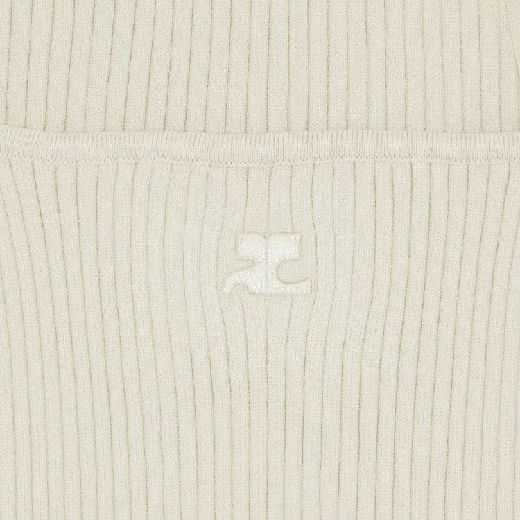 Courrèges Holistic Rib Knit Tank Top 'Oat Meal'