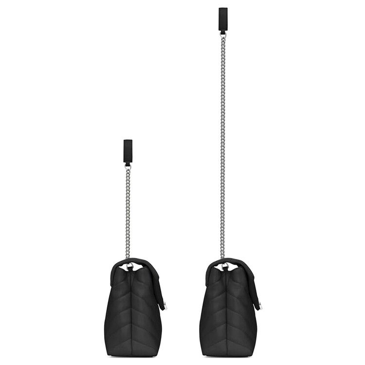 Saint Laurent Small Loulou Matelasse Leather Shoulder Bag 'Black'