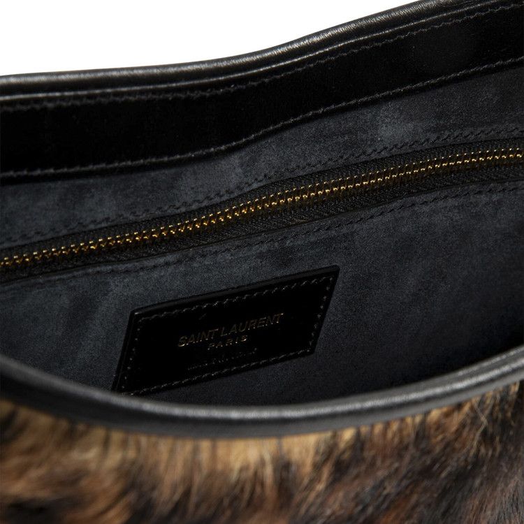Saint Laurent Le 5 À 7 Pony Hair Bag 'Manto Naturale/Nero'