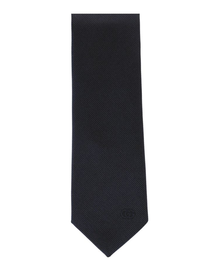 Gucci Double G Silk Jacquard Tie 'Midnight Blue'