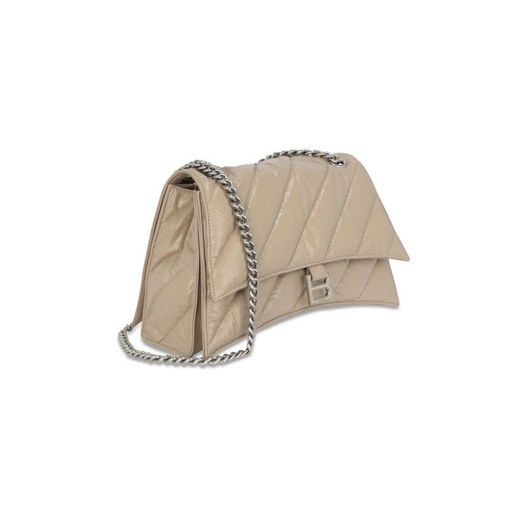 Balenciaga Crush Quilted Chain Shoulder Bag 'Taupe'