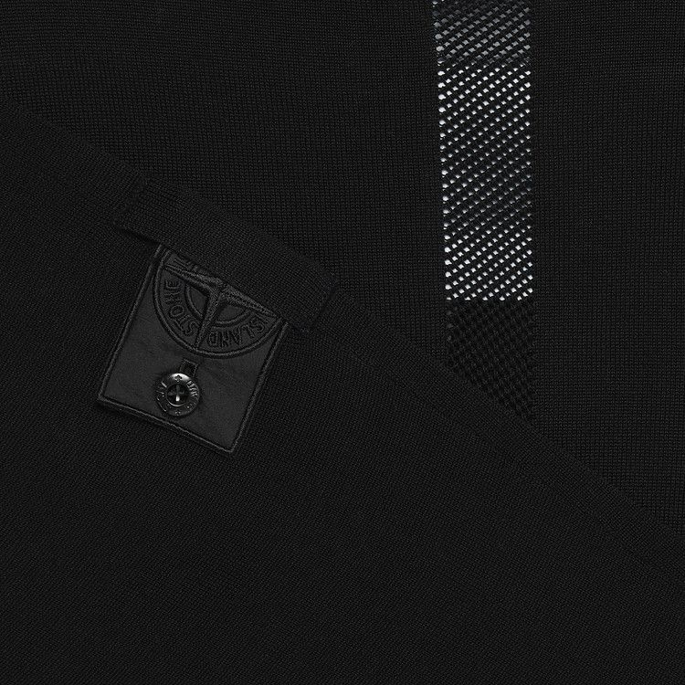 Stone Island Shadow Project Sweater With Shoulder Patch Logo 'Black'
