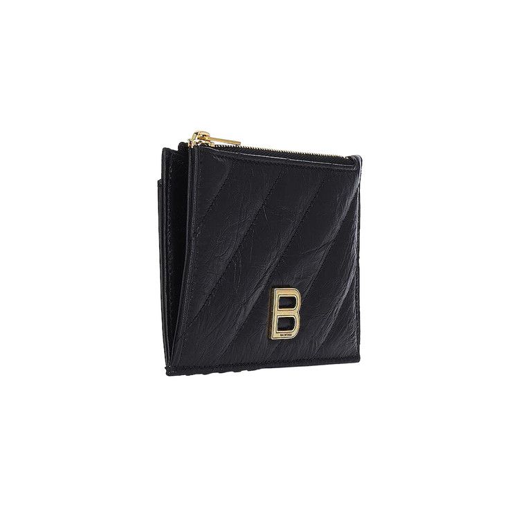 Balenciaga Crush Coin Card Holder 'Black'