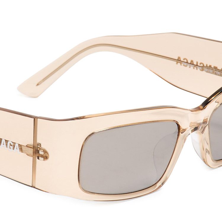 Balenciaga Paper Rectangle Frame Sunglasses 'Transparent/Amond/Silver'