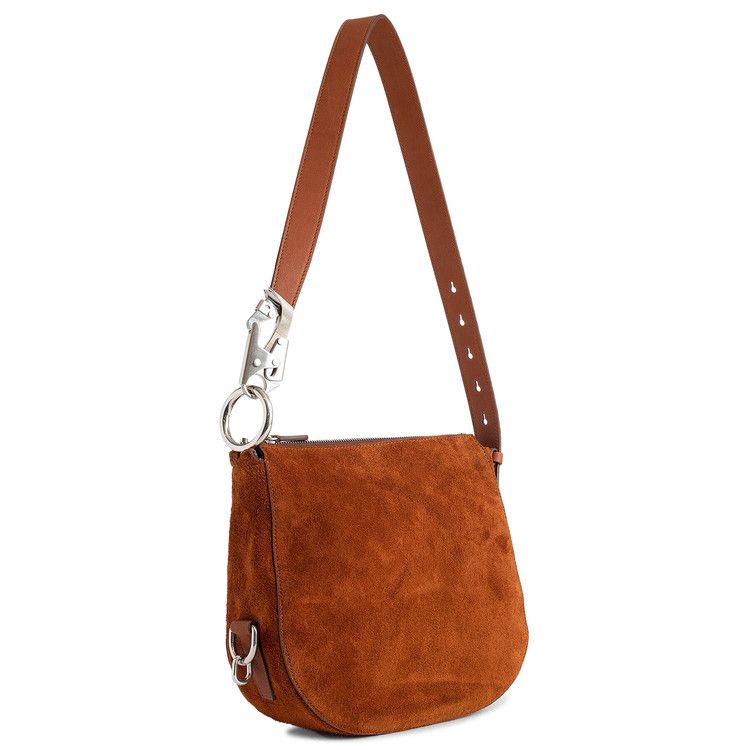 Burberry Asymmetric Design Suede Shoulder Bag 'Bruciato'