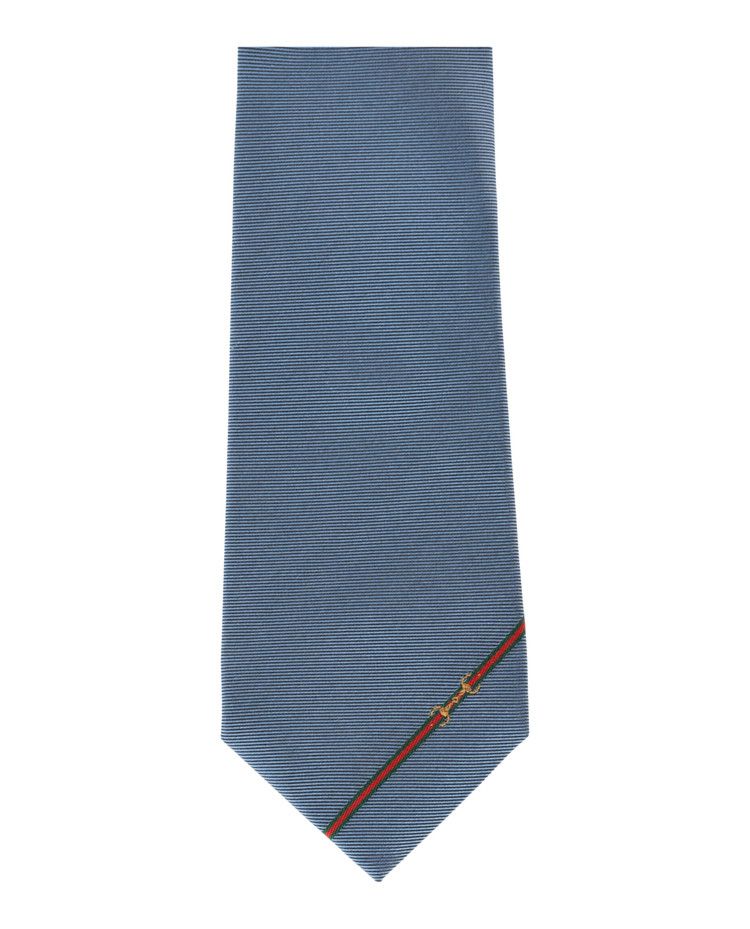 Gucci Horsebit Silk Jacquard Tie 'Sky Blue'