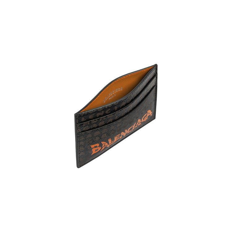 Balenciaga Select Card Holder 'Black/Door Orange'