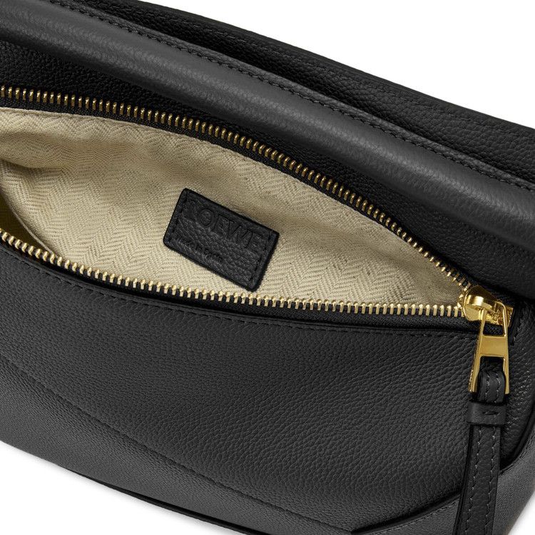 Loewe Small Puzzle Edge Bag In Soft Grained Calfskin 'Black'