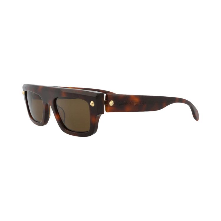 Alexander McQueen Square Sunglasses 'Havana/Brown'