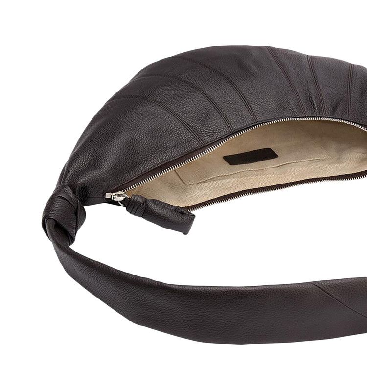 Lemaire Soft Grain Medium Croissant Bag 'Dark Chocolate'