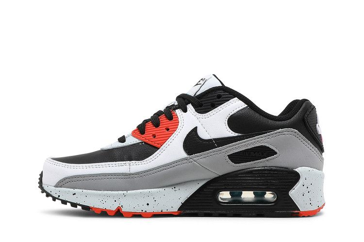 Nike Air Max 90 Leather GS 'White Turf Orange Speckled'