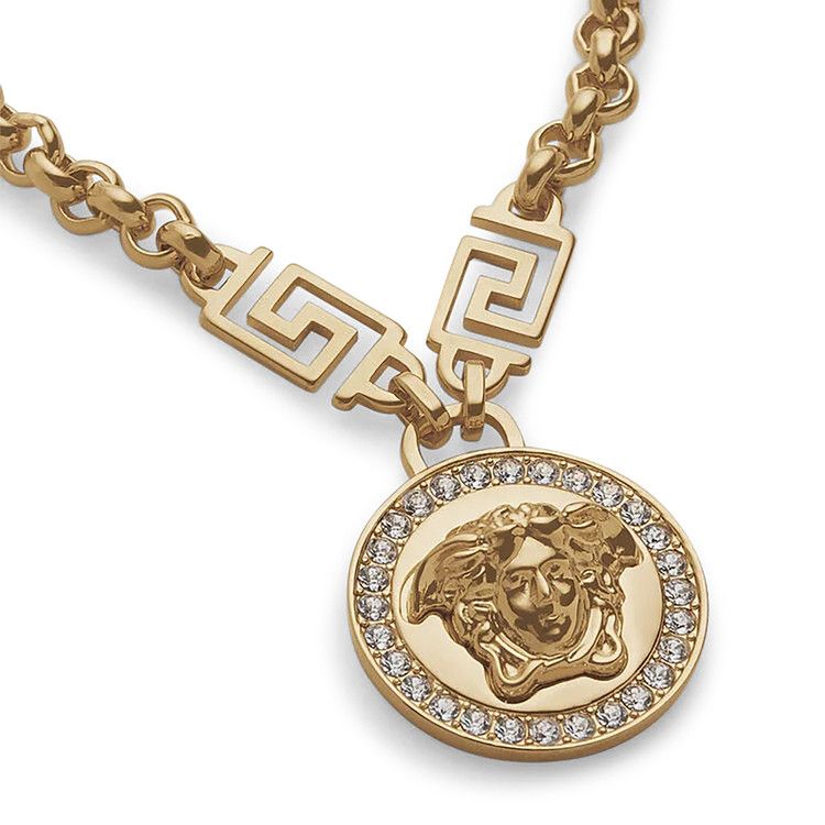 Versace Icon Medusa Necklace 'White/Gold'