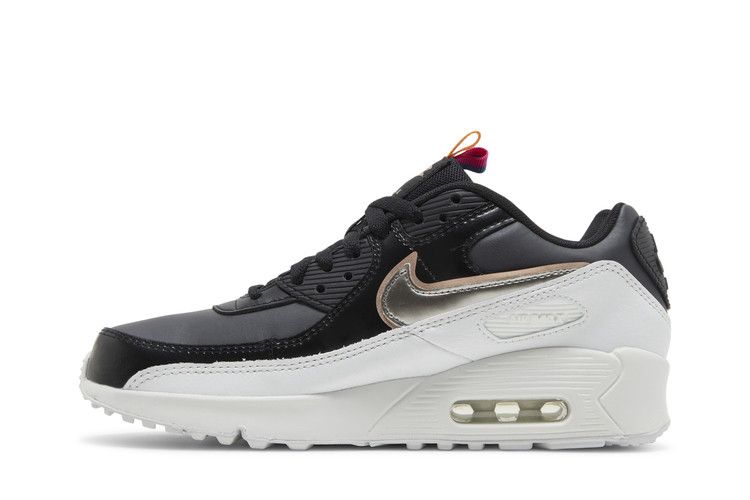 Nike Air Max 90 Leather SE GS 'Off Noir Metallic Pewter'