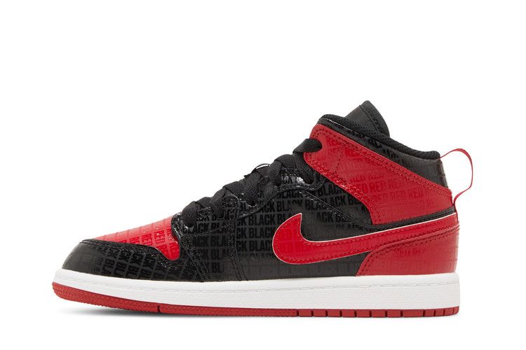 Air Jordan 1 Mid SS PS 'Black + Red = Bred'