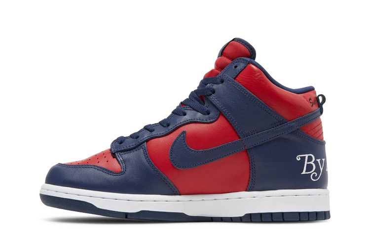 Supreme x Nike Dunk High SB 'By Any Means - Red Navy'