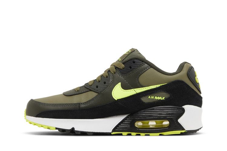 Nike Air Max 90 Leather GS 'Medium Olive Volt'