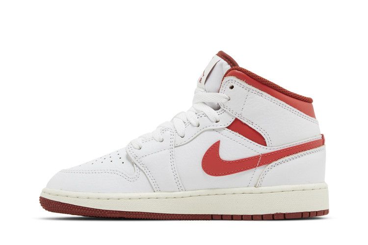 Air Jordan 1 Mid SE GS 'White Dune Red'