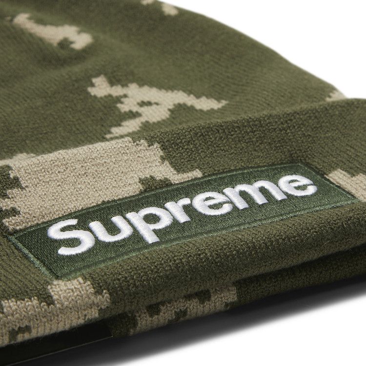 Supreme x New Era Box Logo Beanie 'Olive Russian Camo'