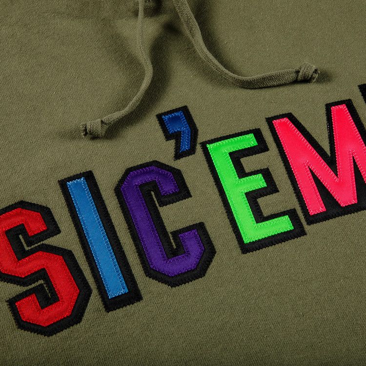 Supreme x WTAPS Sic'em! Hooded Sweatshirt 'Light Olive'