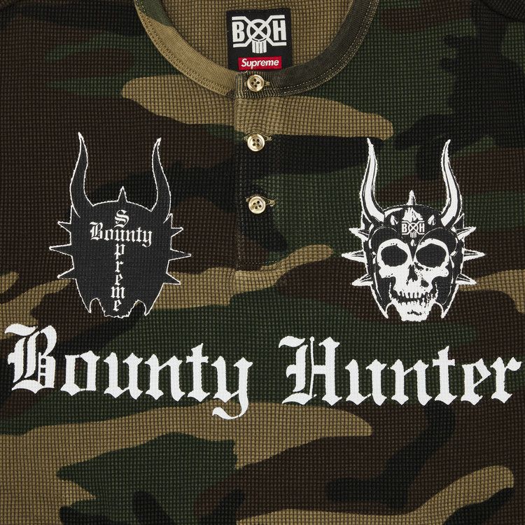 Supreme x Bounty Hunter Thermal Henley Long-Sleeve Top 'Woodland Camo'