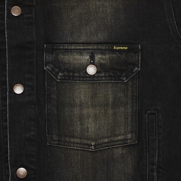 Supreme Distressed Selvedge Trucker Jacket 'Washed Black'