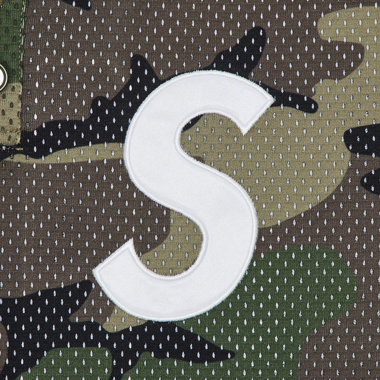 Supreme S Logo Baseball Henley 'Woodland Camo'