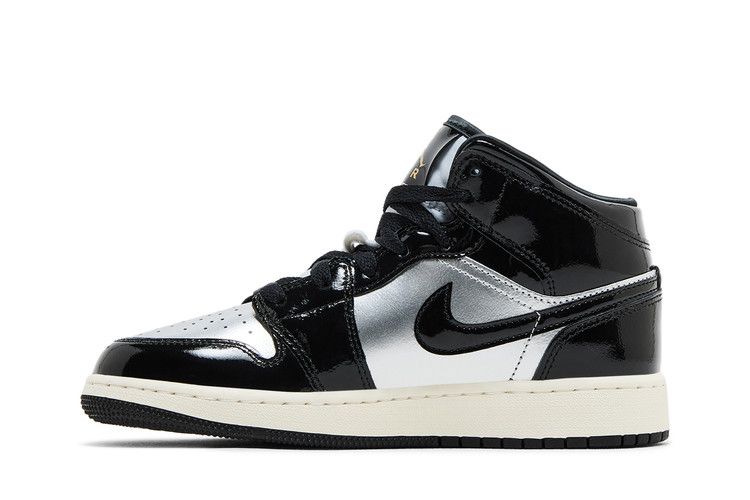 Air Jordan 1 Mid SE GS 'Black Metallic Silver'