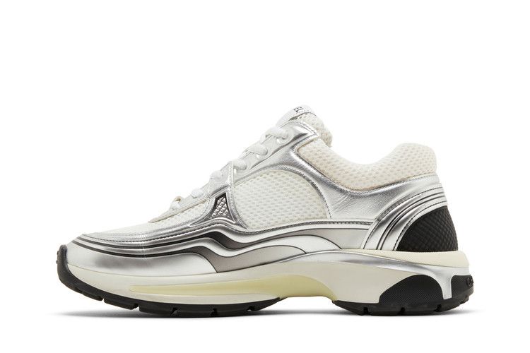 Chanel Wmns CC Logo Sneaker 'White Silver'