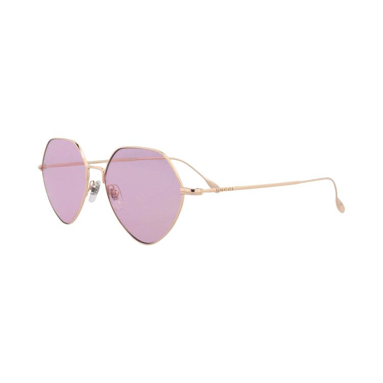Gucci Geometric Sunglasses 'Gold/Pink'