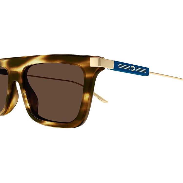 Gucci Square Sunglasses 'Havana/Gold/Brown'