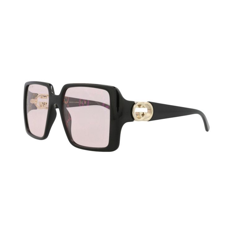 Gucci Square Sunglasses 'Black/Pink'