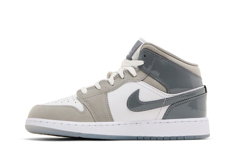 Air Jordan 1 Mid SE GS 'Patent Cool Grey'