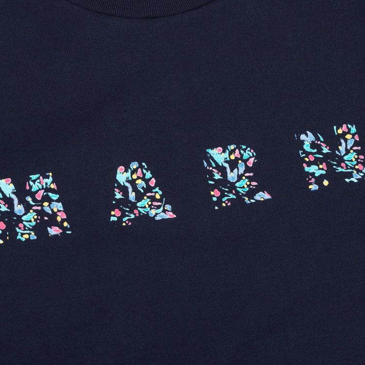 Marni Floral Logo T-Shirt 'Blue/Black'