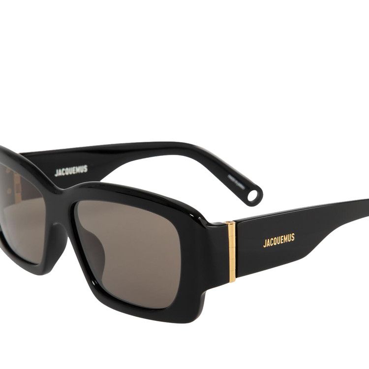 Jacquemus Rectangular Sunglasses 'Black/Gold/Grey'