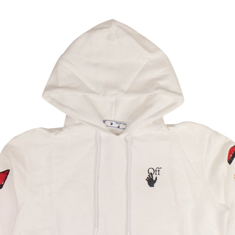 Off-White Marker Slim Hoodie 'White/Red'