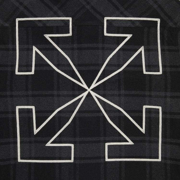 Off-White Outline Arrows Flannel T-Shirt 'Grey/White'