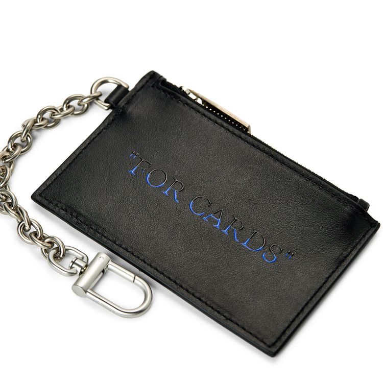 Off-White Quote Bookish Key Ring Card Case 'Black/Blue'