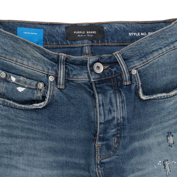 PURPLE BRAND Torn Dark Paint Skinny Jeans 'Indigo'