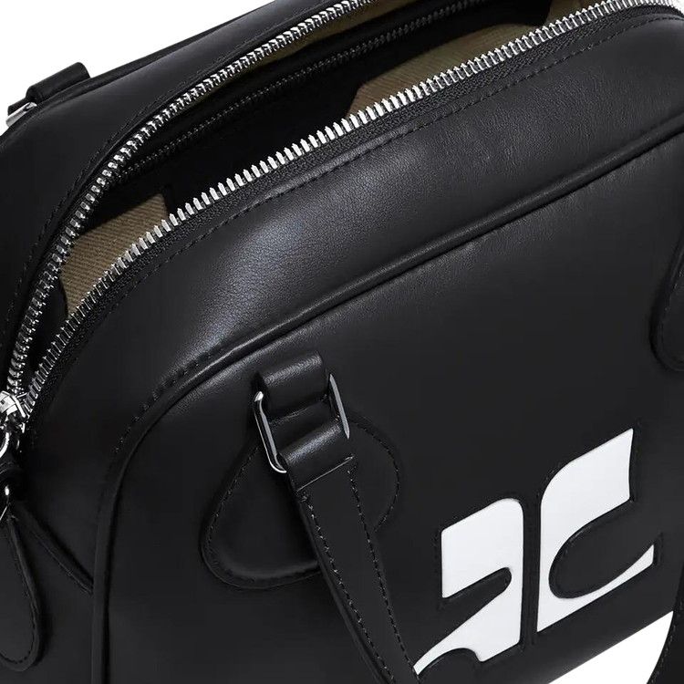 Courrèges Reedition Mini Leather Bowling Bag 'Black'