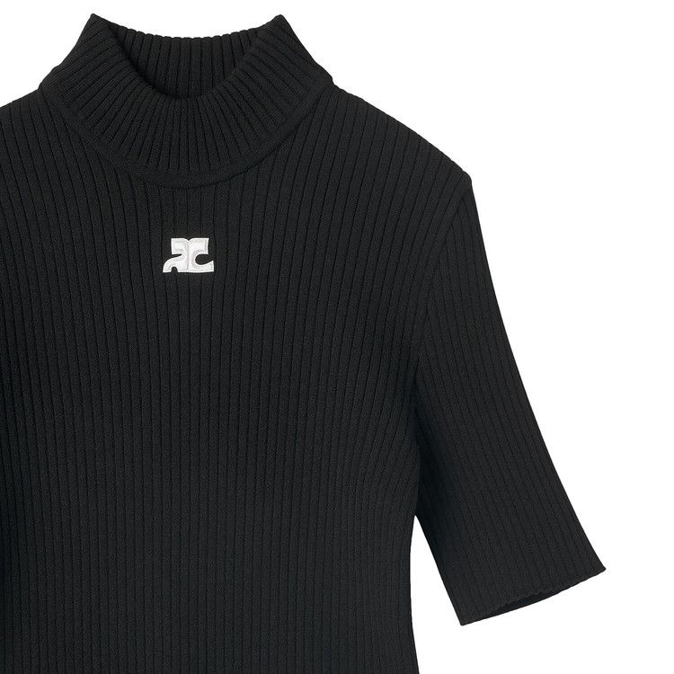 Courrèges Reedition Knit Short-Sleeve Jumper 'Black'